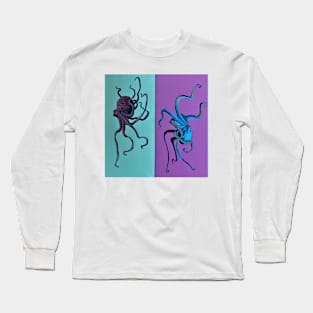 Purple and Blue Octopi (Vertical) Long Sleeve T-Shirt